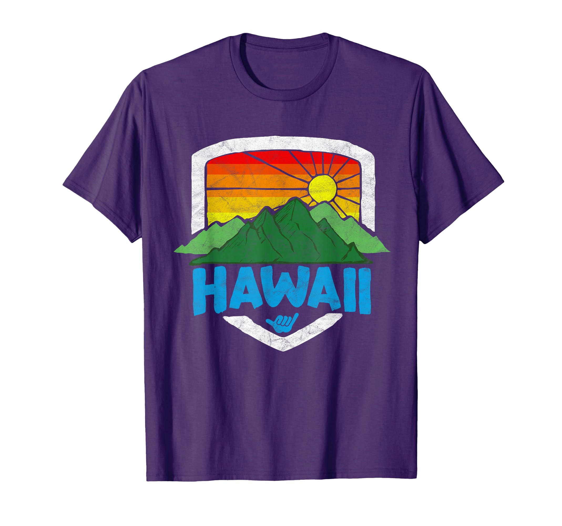 Hawaii Rainbow Sun 80S T-Shirt - Casual Everyday Wear Men Women - T-Shirt, Sweatshirt, Hoodie
