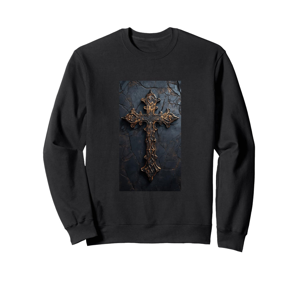 Gothic Cross Grunge Aesthetic Y2K Goth Sweatshirt - Unique Graphic Unisex - T-Shirt, Sweatshirt, Hoodie