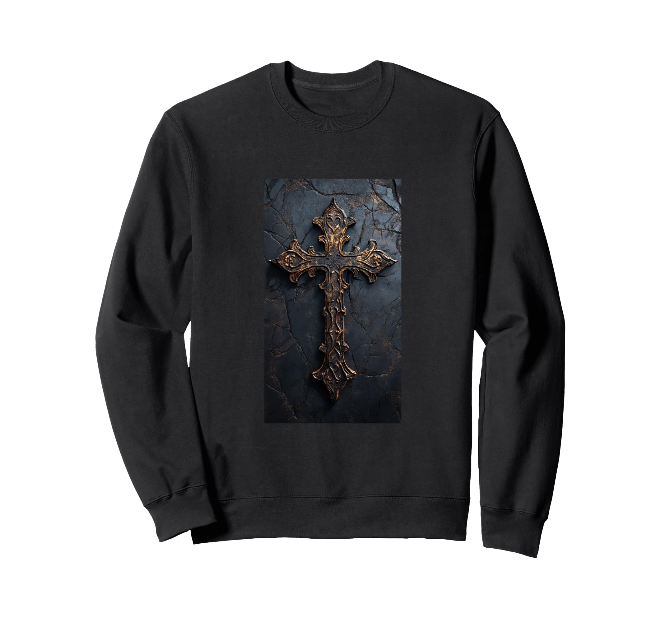 Gothic Cross Grunge Aesthetic Y2K Goth Sweatshirt - Unique Graphic Unisex - T-Shirt, Sweatshirt, Hoodie