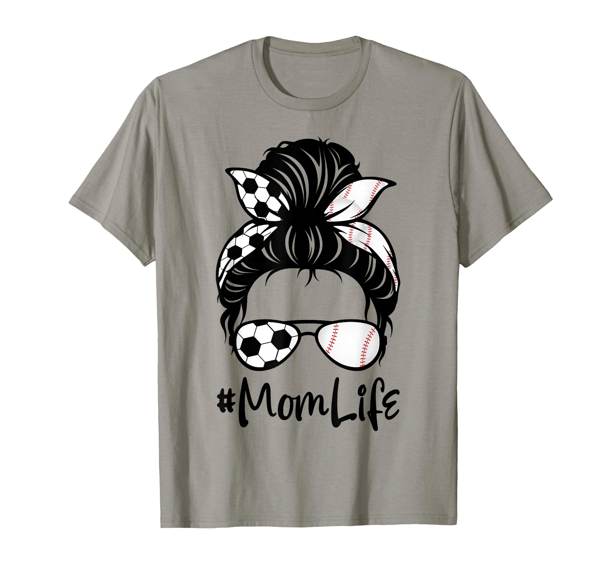Womens Mom Life Soccer Messy Bun T-Shirt - Minimalist Print Unisex - T-Shirt, Sweatshirt, Hoodie