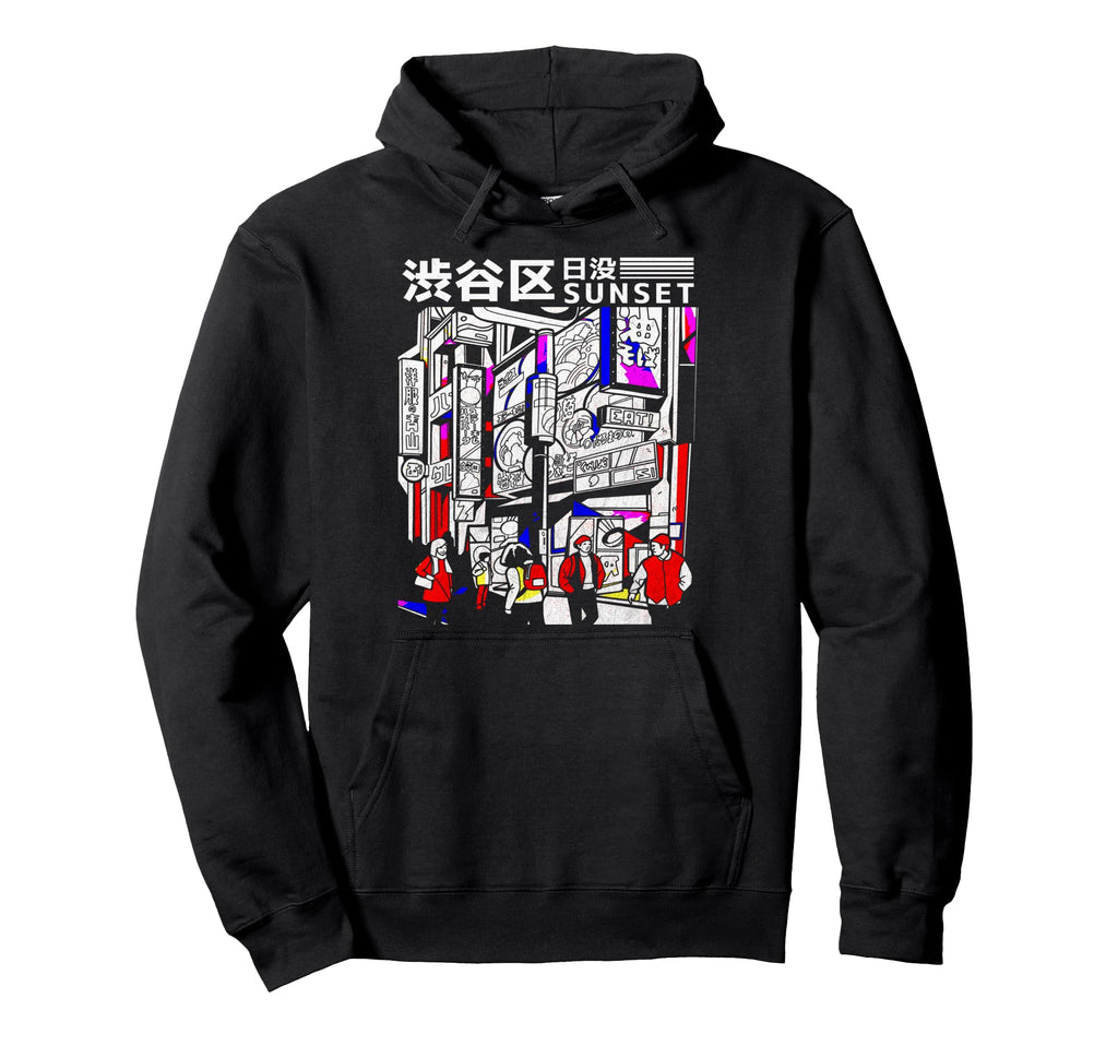 Aesthetic Vaporwave Japan 80S 90S Tokyo Hoodie - Fun Novelty Design Unisex - T-Shirt, Sweatshirt, Hoodie