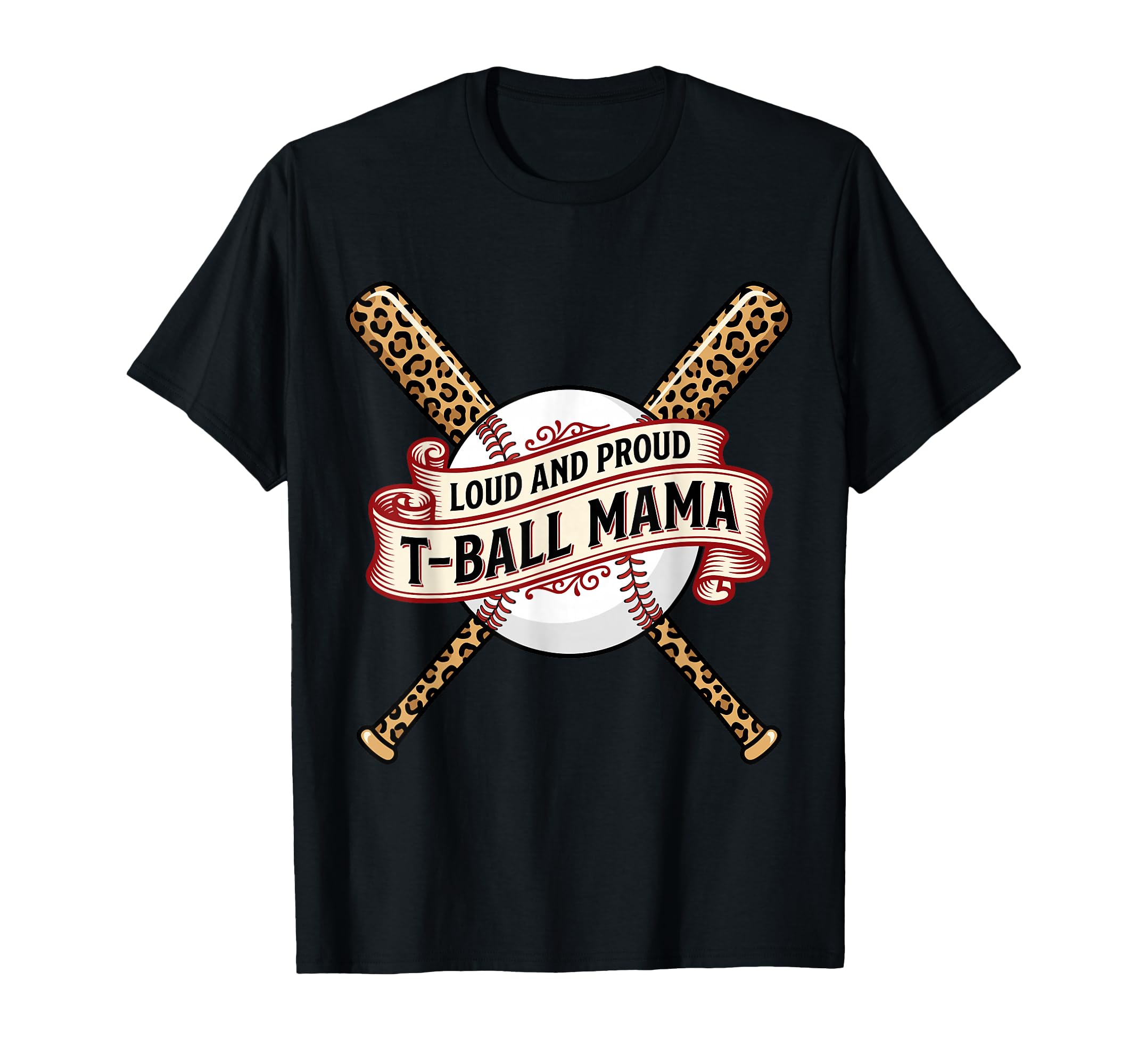 Ball Mama Loud Proud Baseball Mom Leopard T-Shirt - Graphic Print Men Women - T-Shirt, Sweatshirt, Hoodie