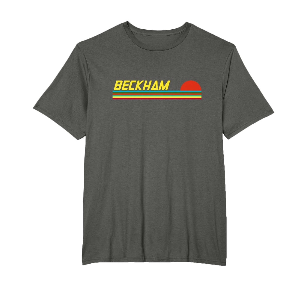 Beckham First Name Logo Sunset Surfer T-Shirt - Graphic Print Unisex - T-Shirt, Sweatshirt, Hoodie