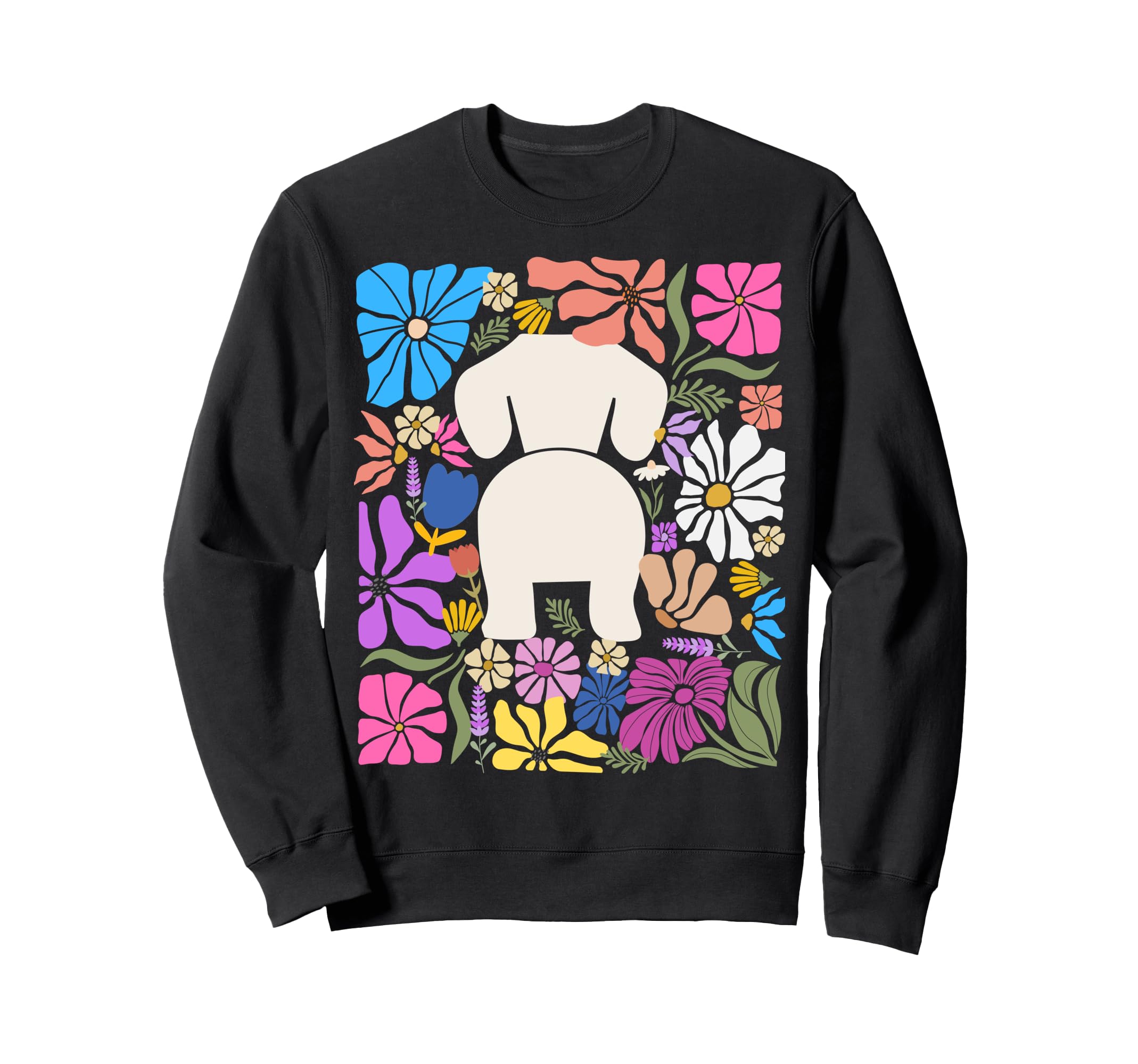 Dachshund Boho Floral Doxie Flowers Dog Sweatshirt - Graphic Print Unisex - T-Shirt, Sweatshirt, Hoodie