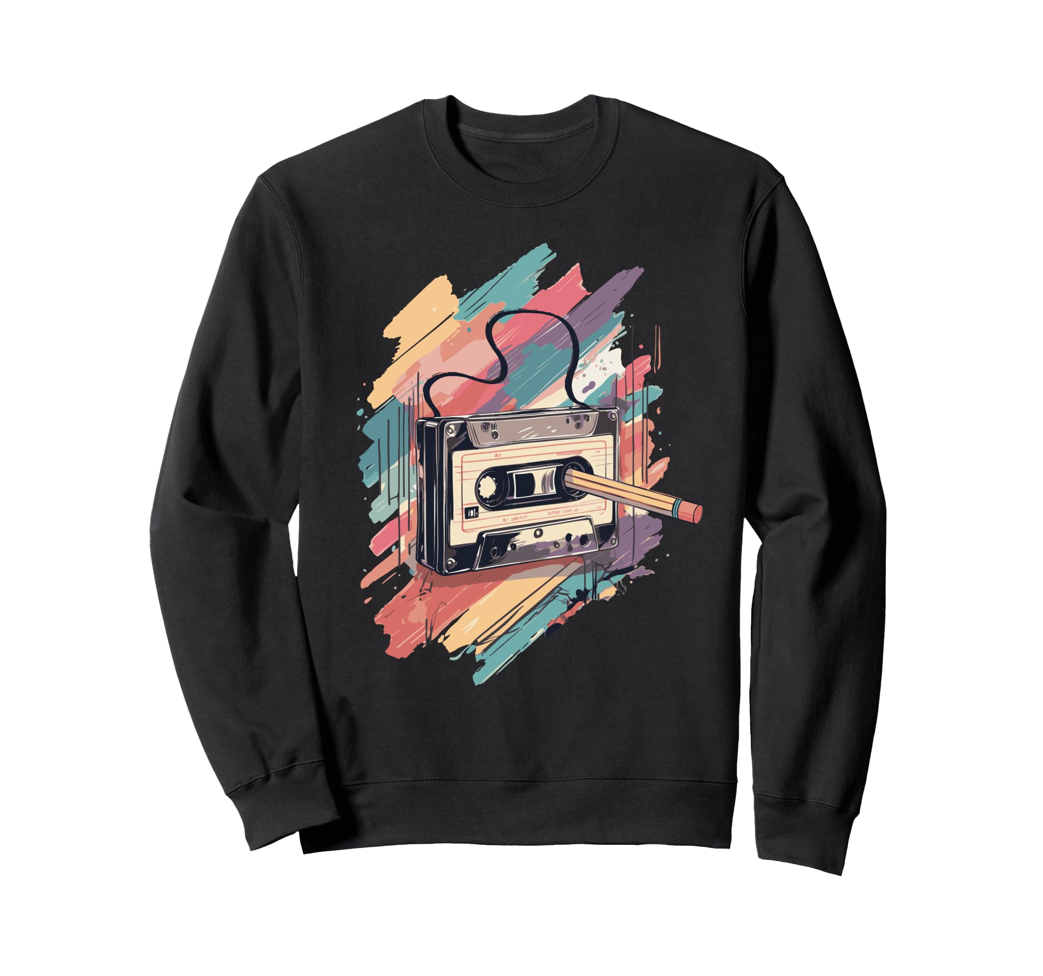 1980S Music Vibes 80S Cassette Tape Sweatshirt - Graphic Print Unisex - T-Shirt, Sweatshirt, Hoodie