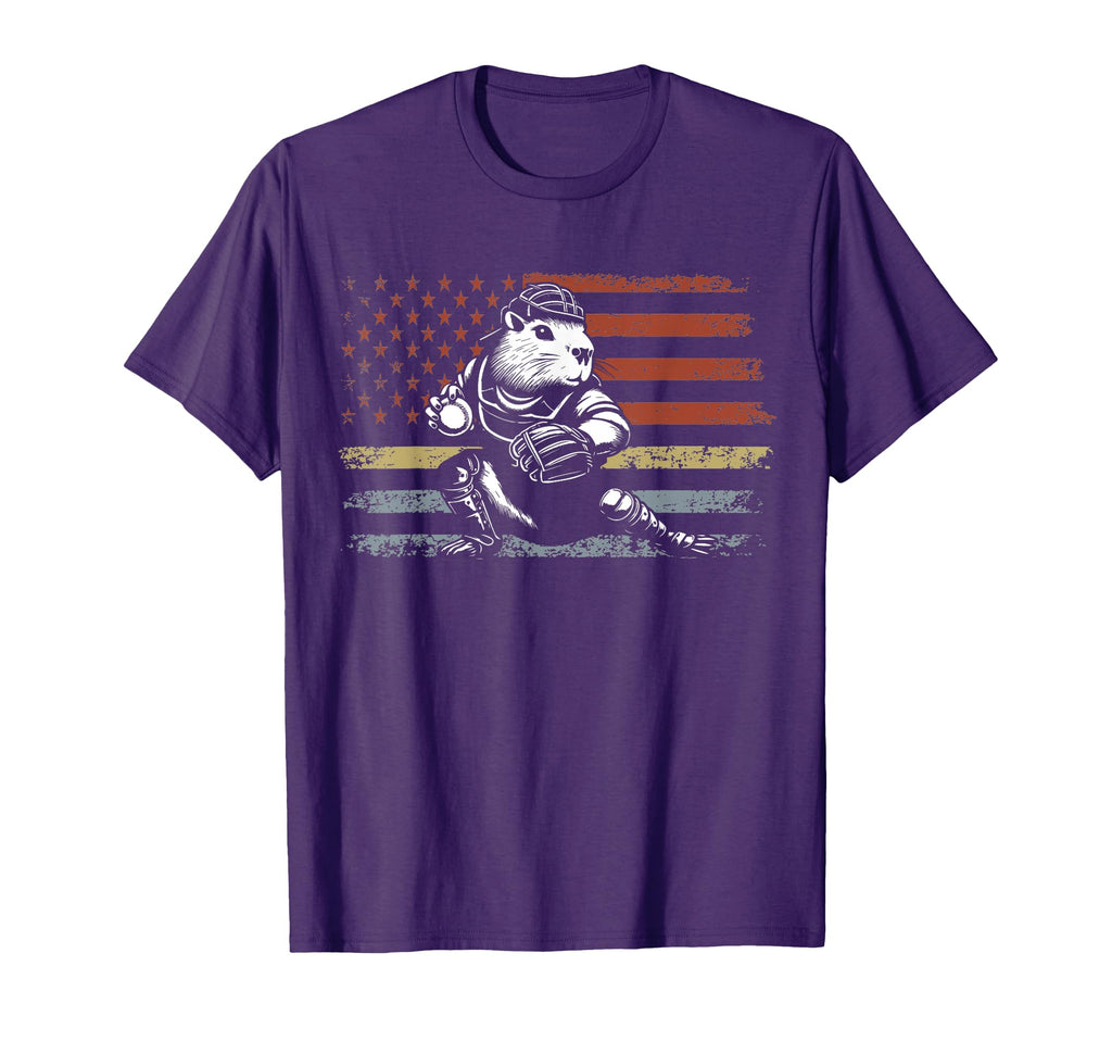 Capybara Baseball Usa Flag Capybara T-Shirt - Trendy Graphic for Adults - T-Shirt, Sweatshirt, Hoodie