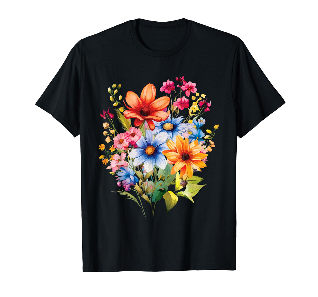 Wildflowers Boho Colorful Wildflower T-Shirt - Custom Art Print for Adults - T-Shirt, Sweatshirt, Hoodie