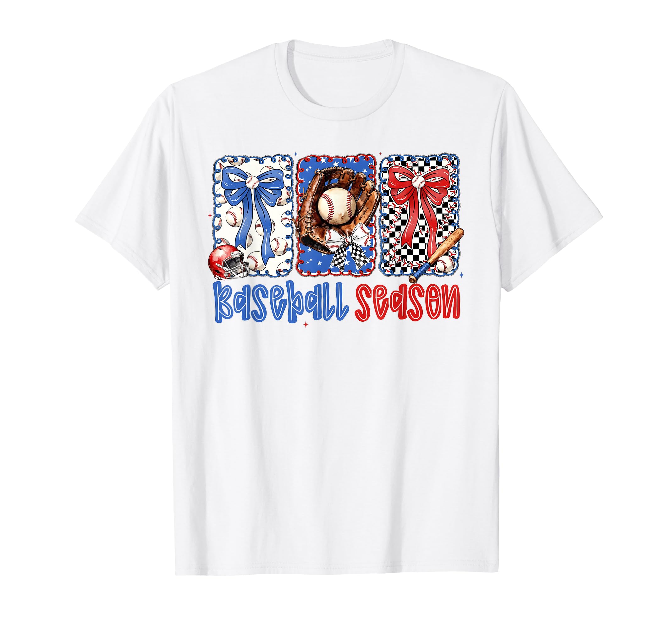 Baseball Season Bow Glove Game Day T-Shirt - Aesthetic Graphic Men Women - T-Shirt, Sweatshirt, Hoodie