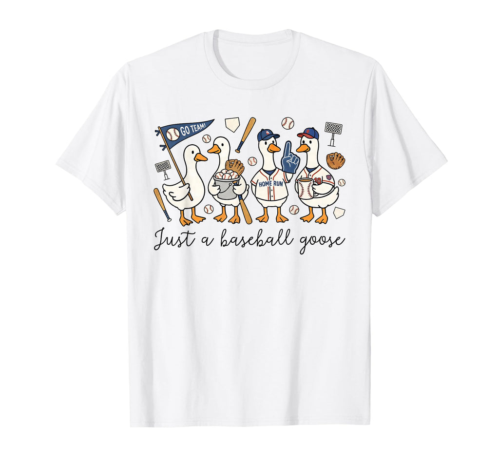 Funny Just Baseball Goose Baseball Mom T-Shirt - Minimalist Print Unisex - T-Shirt, Sweatshirt, Hoodie
