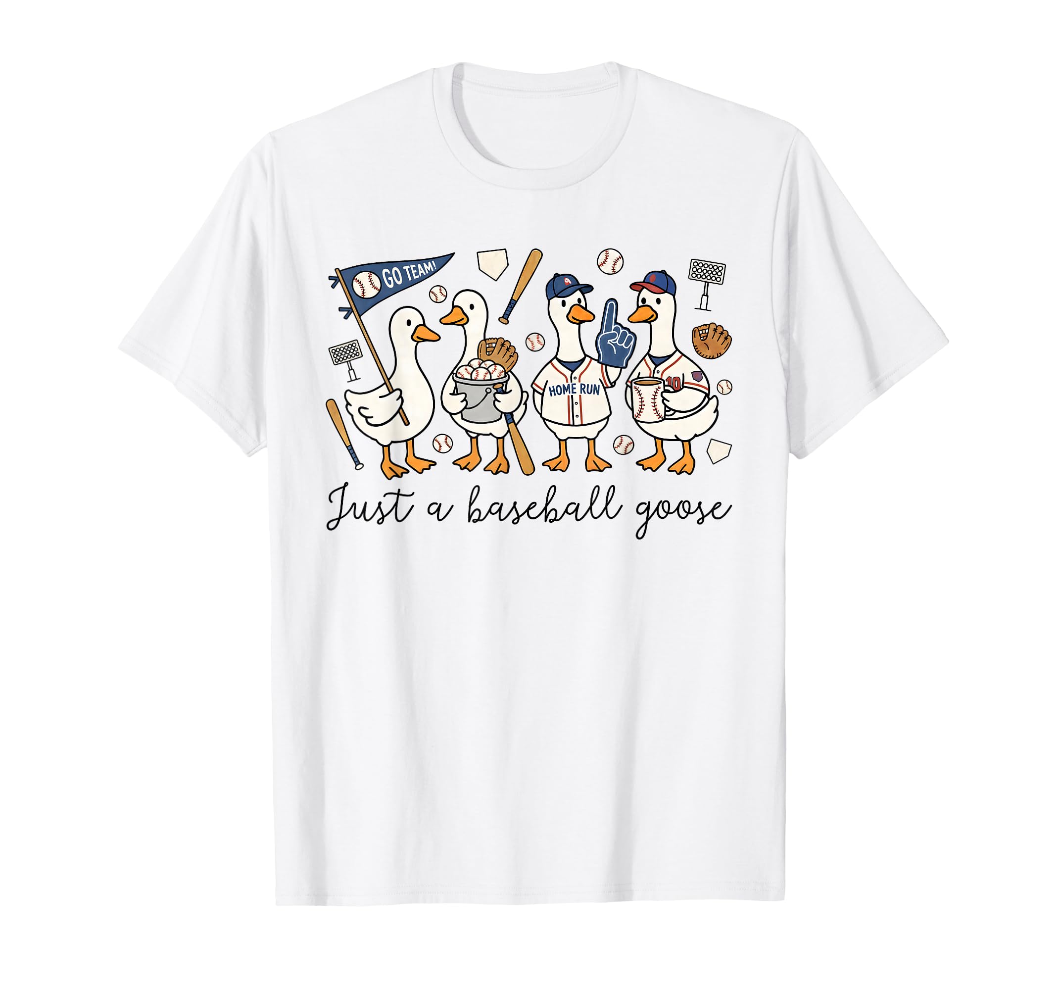Funny Just Baseball Goose Baseball Mom T-Shirt - Minimalist Print Unisex - T-Shirt, Sweatshirt, Hoodie