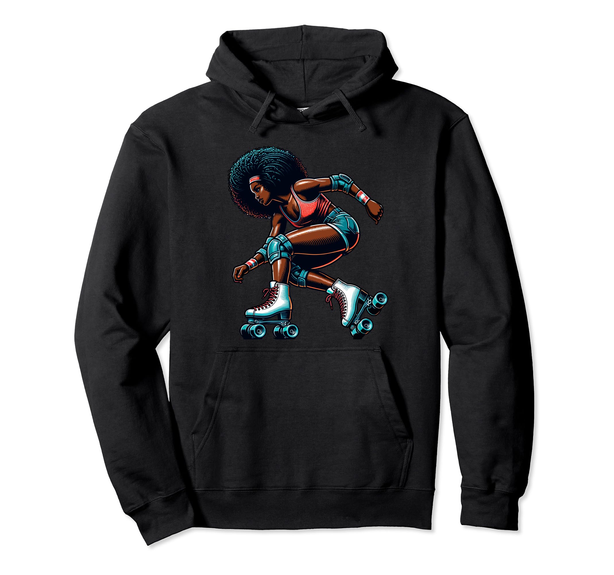 African Melanin Roller Skater Hoodie - Novelty Apparel Unisex - T-Shirt, Sweatshirt, Hoodie