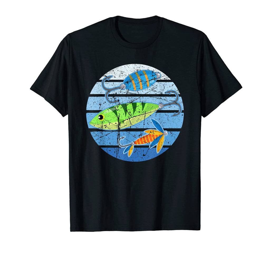 Fish Hook Fishing Lure Distressed Sunset T-Shirt - Graphic Print Men Women - T-Shirt, Sweatshirt, Hoodie