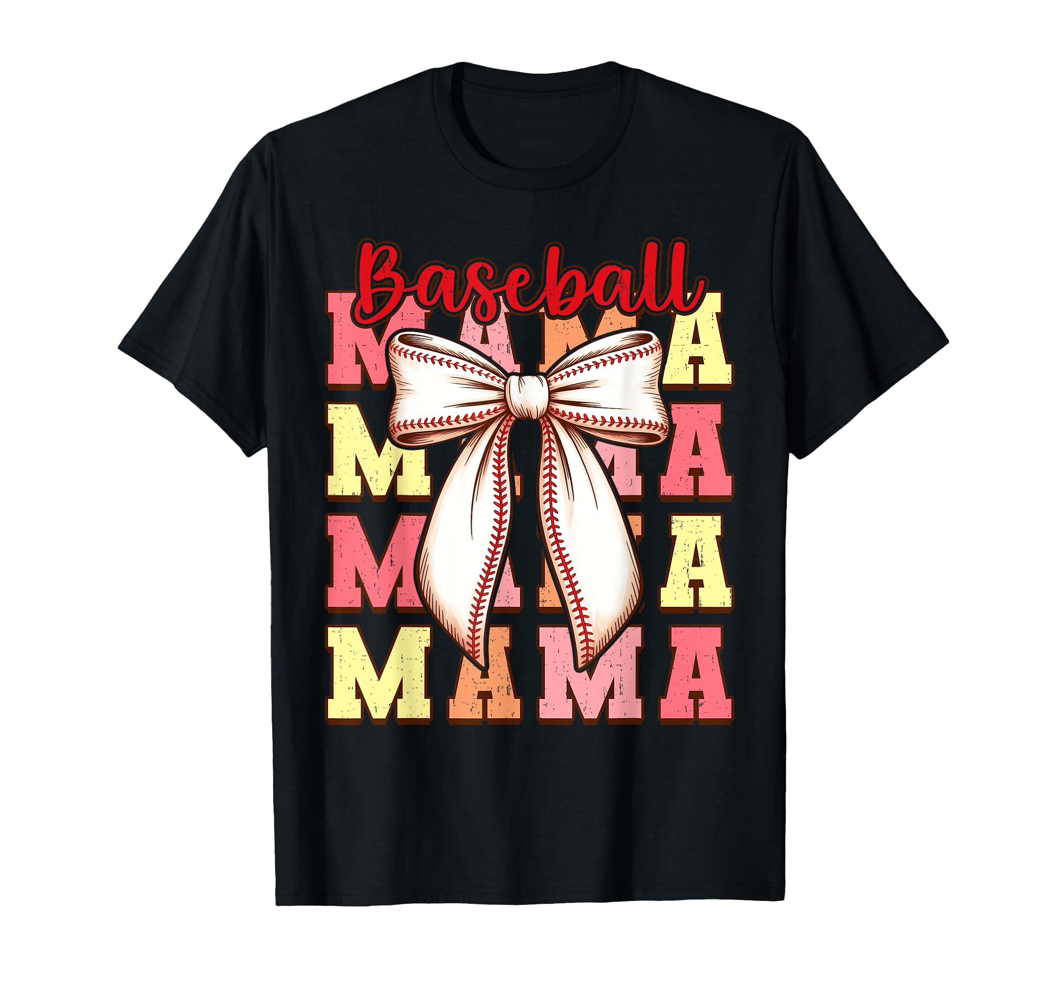 Coquette Bow Game Day Baseball Mama T-Shirt - Fun Novelty Design Men Women - T-Shirt, Sweatshirt, Hoodie