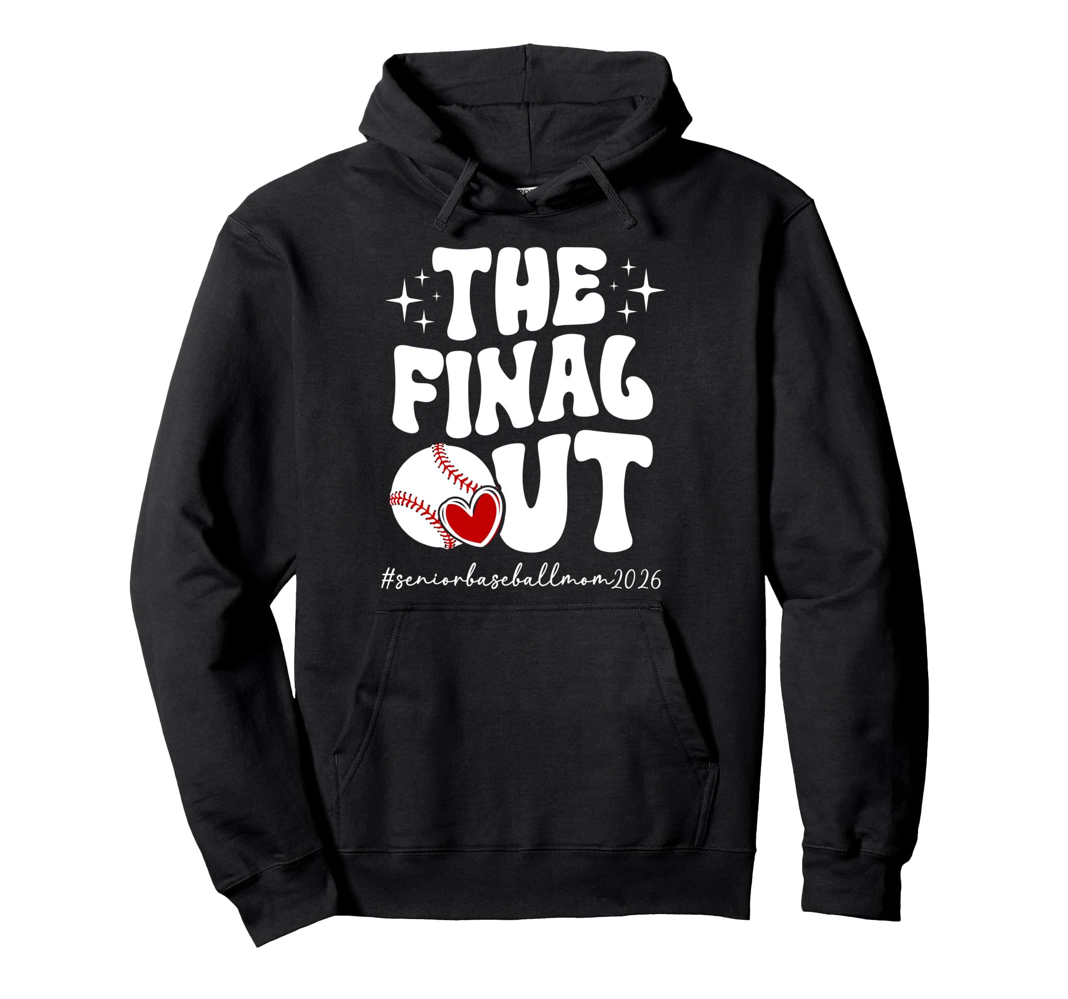 Groovy Baseball Senior Mom 2026 Baseball Hoodie - Trendy Graphic Unisex - T-Shirt, Sweatshirt, Hoodie