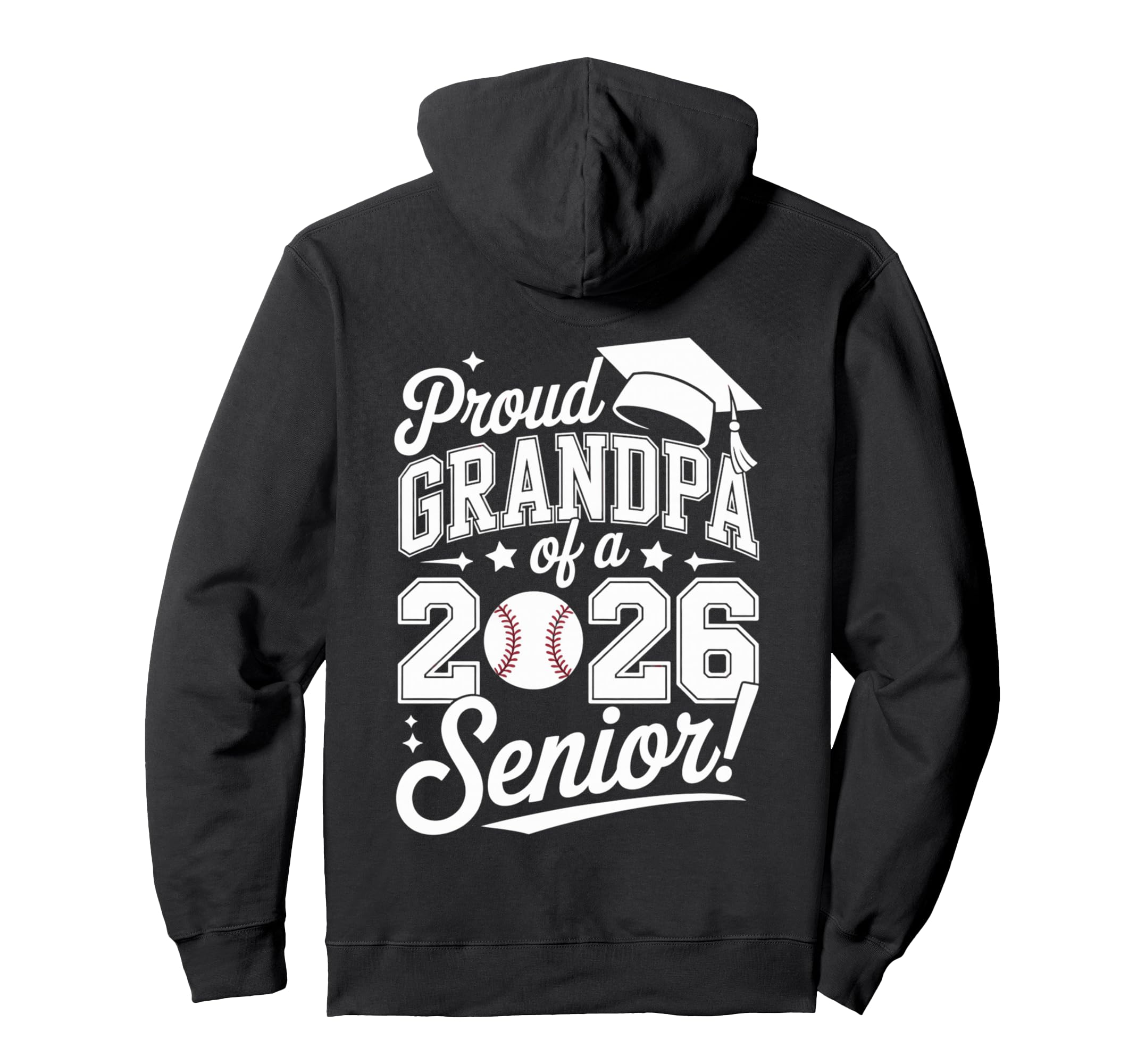 Proud Grandpa 2026 Senior Baseball Hoodie - Fun Novelty Design Men Women - T-Shirt, Sweatshirt, Hoodie