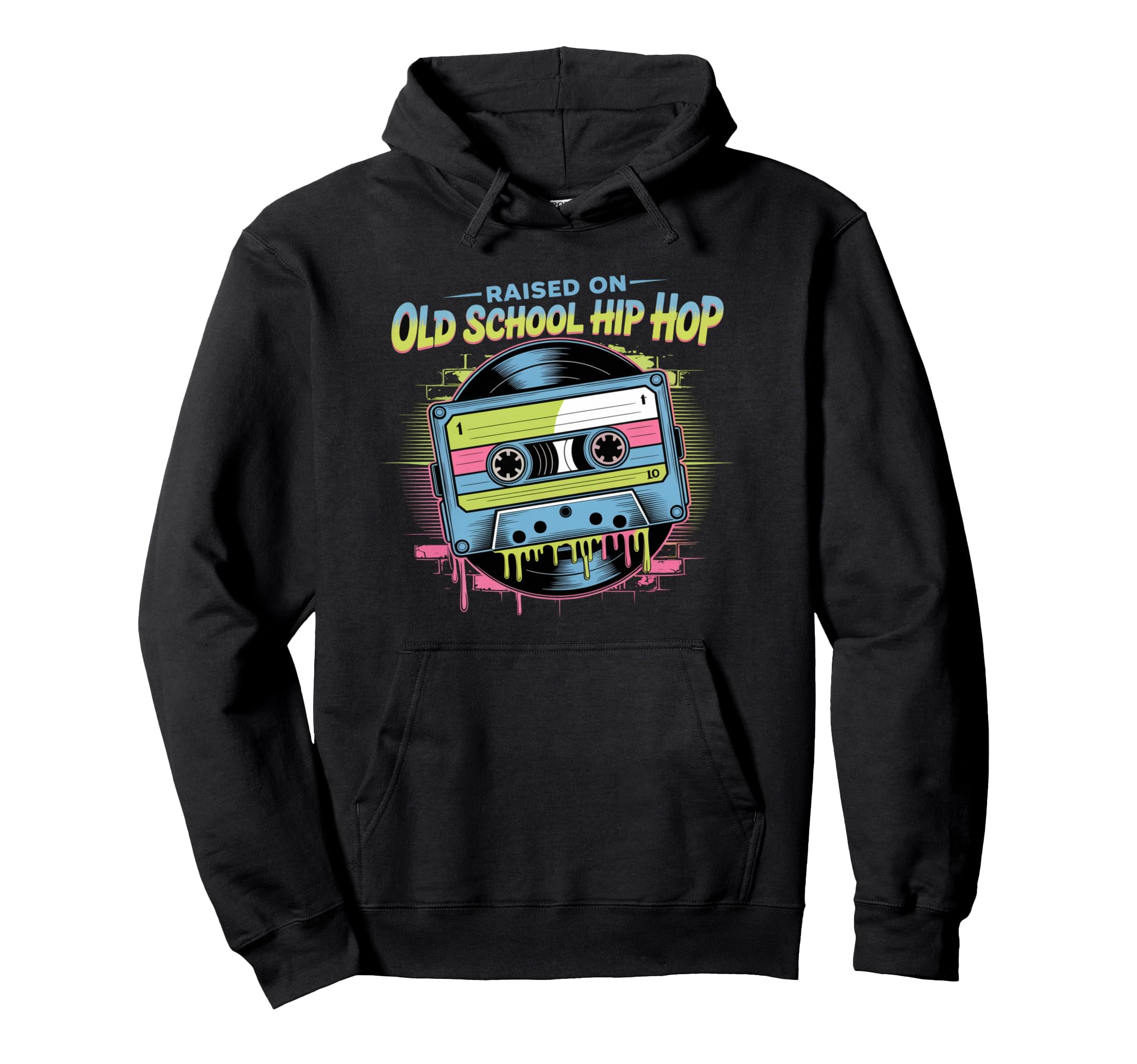 Raised Old School Hip Hop Cassette Hoodie - Aesthetic Graphic for Adults - T-Shirt, Sweatshirt, Hoodie