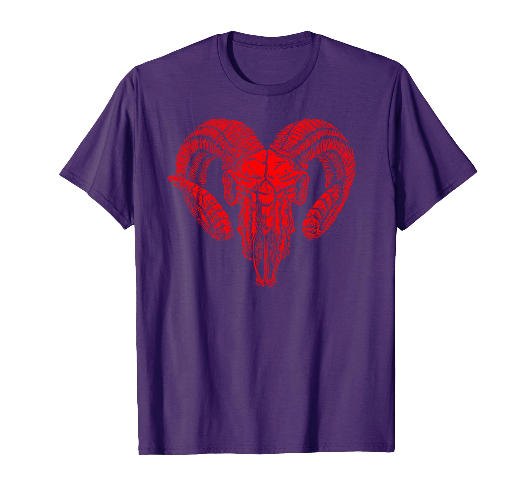 Old Red Ram Skull Western Cowboys T-Shirt - Minimalist Print Men Women - T-Shirt, Sweatshirt, Hoodie