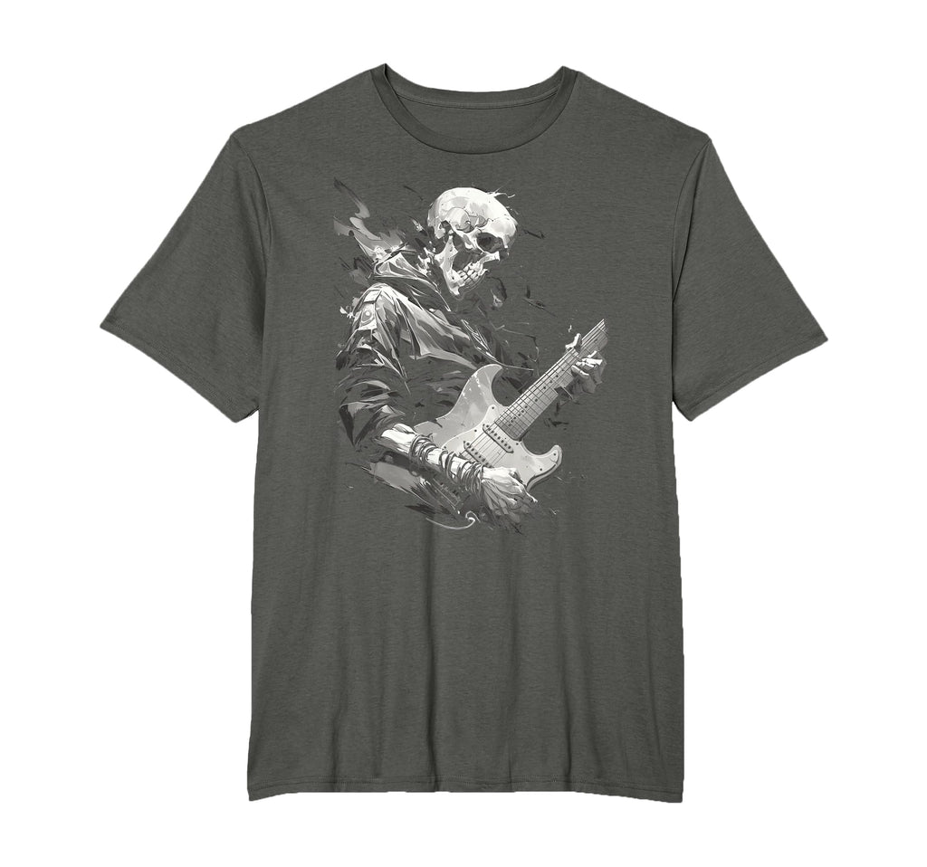 Skeleton Playing Guitar Rock Star T-Shirt - Fun Novelty Design for Adults - T-Shirt, Sweatshirt, Hoodie