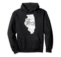 Somebody Illinois Loves Me Weathered Hoodie - Fun Novelty Design Men Women - T-Shirt, Sweatshirt, Hoodie