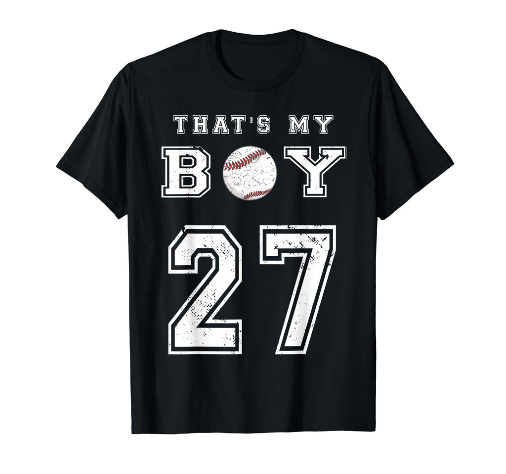 Thats My Baseball 27 Jersey Number T-Shirt - Fun Novelty Design for Adults - T-Shirt, Sweatshirt, Hoodie