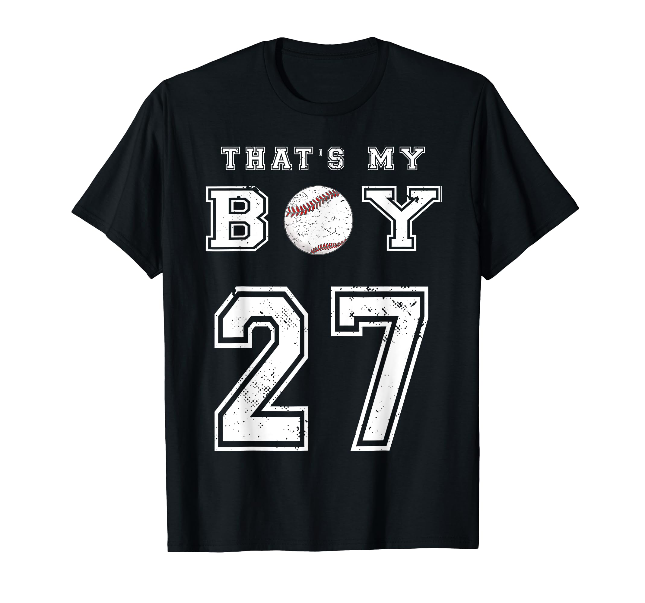 Thats My Baseball 27 Jersey Number T-Shirt - Fun Novelty Design for Adults - T-Shirt, Sweatshirt, Hoodie