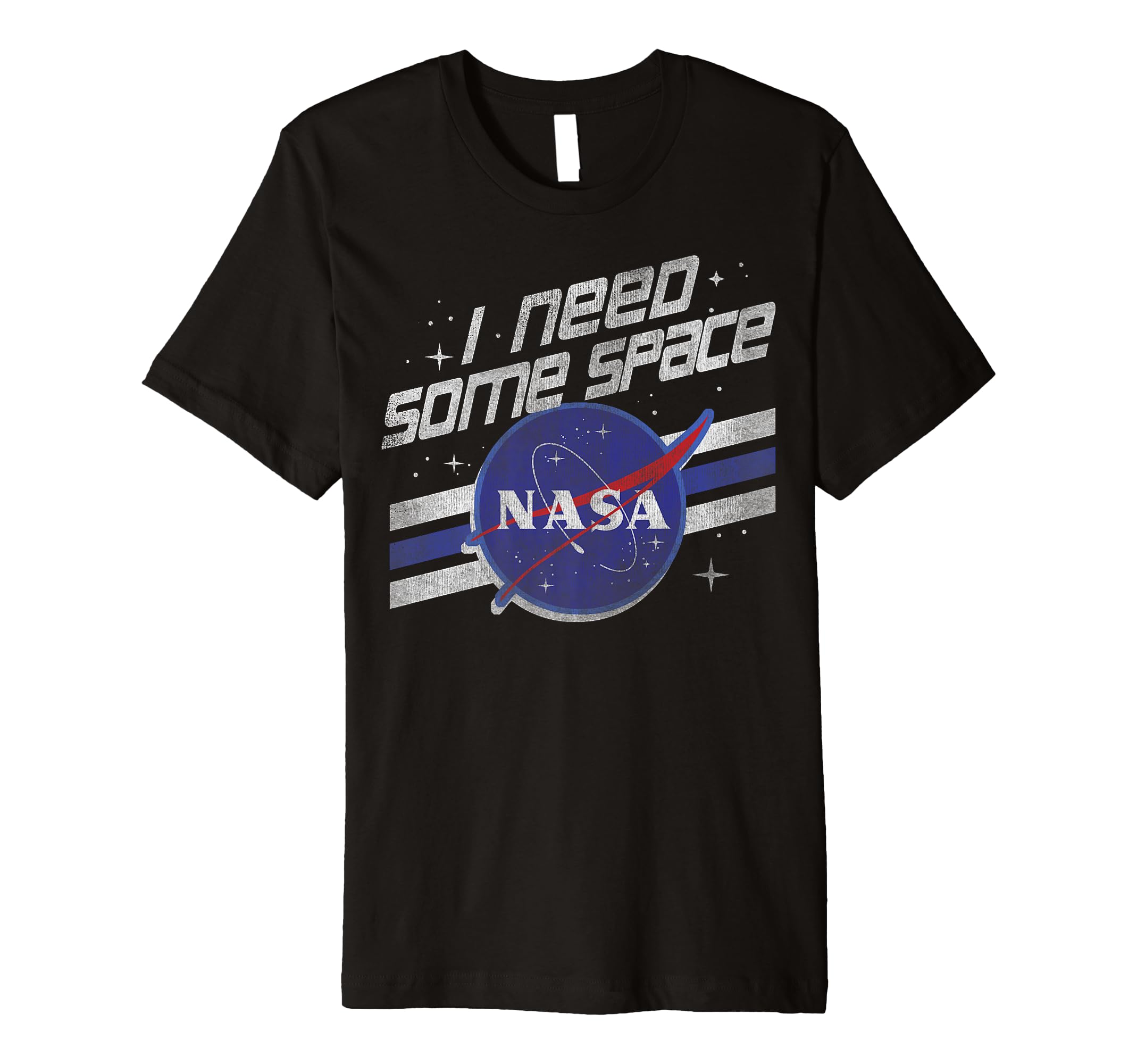 Nasa I Need Some Space Stripe Badge T-Shirt - Minimalist Print Unisex - T-Shirt, Sweatshirt, Hoodie