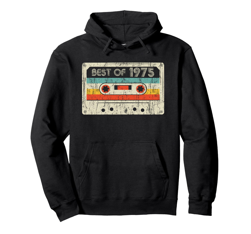 Best 1975 Birthday Yrs 1975 Cassette Tape Hoodie - Aesthetic Graphic Unisex - T-Shirt, Sweatshirt, Hoodie
