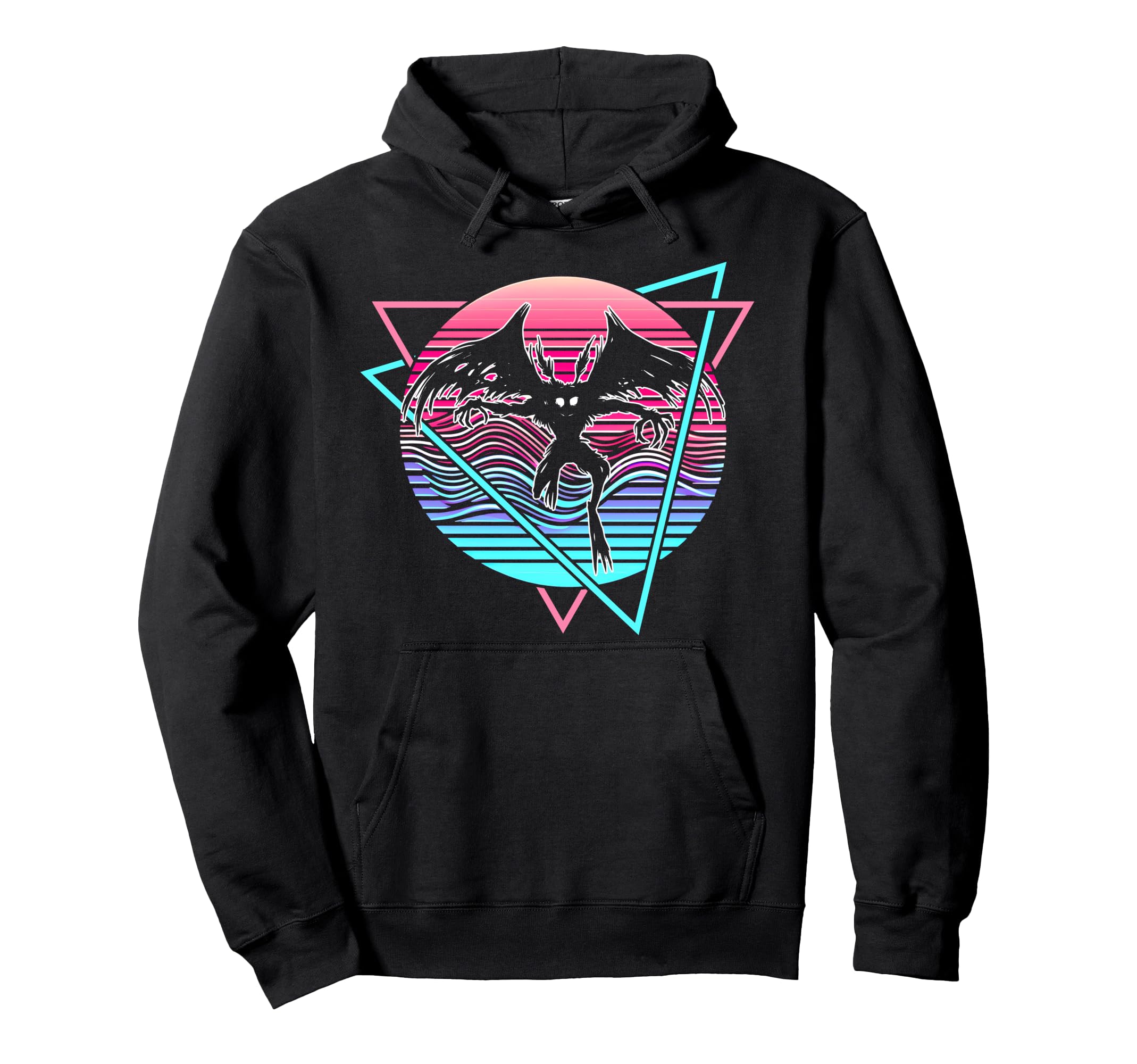 Vaporwave Aesthetic Mothman Hoodie - Fun Novelty Design Men Women - T-Shirt, Sweatshirt, Hoodie