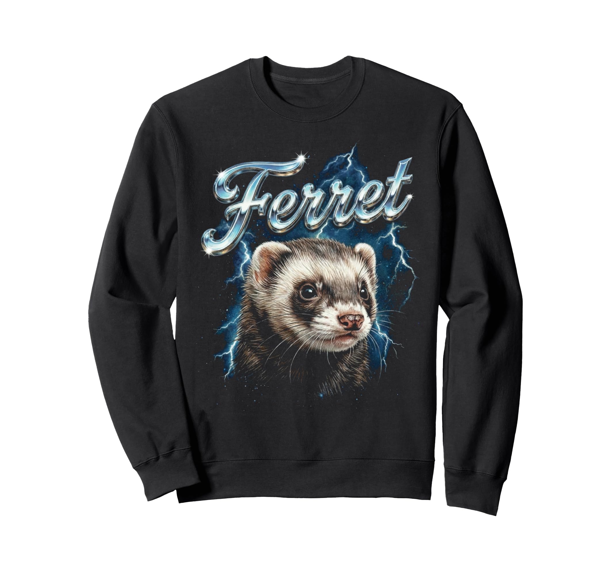 Ferret 90S Funny Ferret Lover 80S Sweatshirt - Streetwear Style for Adults - T-Shirt, Sweatshirt, Hoodie