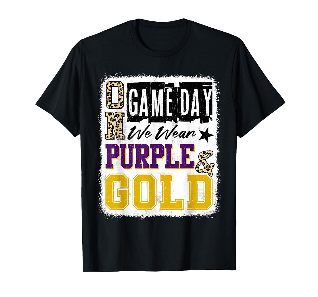 Gameday Football We Wear Purple And Gold T-Shirt - Novelty Apparel Unisex - T-Shirt, Sweatshirt, Hoodie
