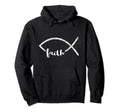 Jesus Fish Ichthy Emblem Christian Faith Hoodie - Aesthetic Graphic Unisex - T-Shirt, Sweatshirt, Hoodie