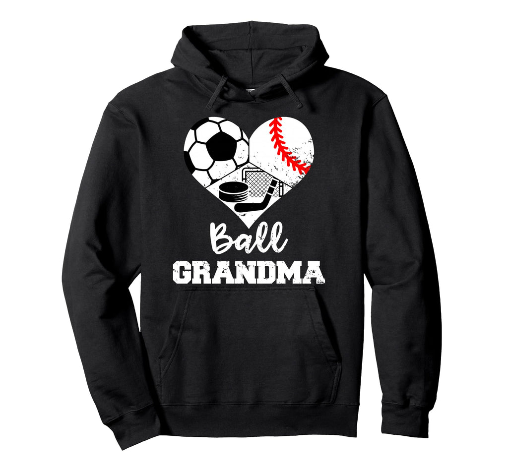 Ball Grandma Heart Funny Soccer Hoodie - Novelty Apparel for Adults - T-Shirt, Sweatshirt, Hoodie