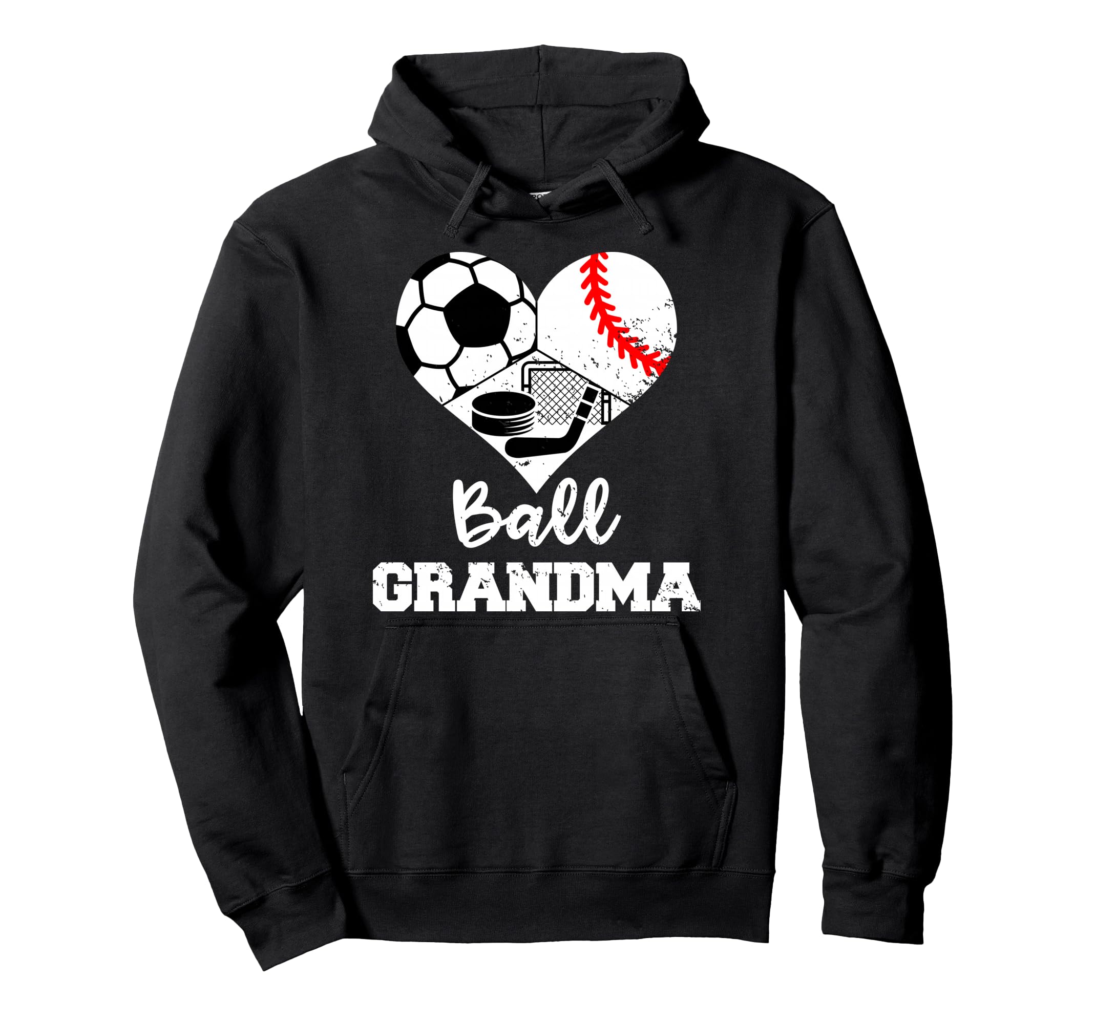 Ball Grandma Heart Funny Soccer Hoodie - Novelty Apparel for Adults - T-Shirt, Sweatshirt, Hoodie