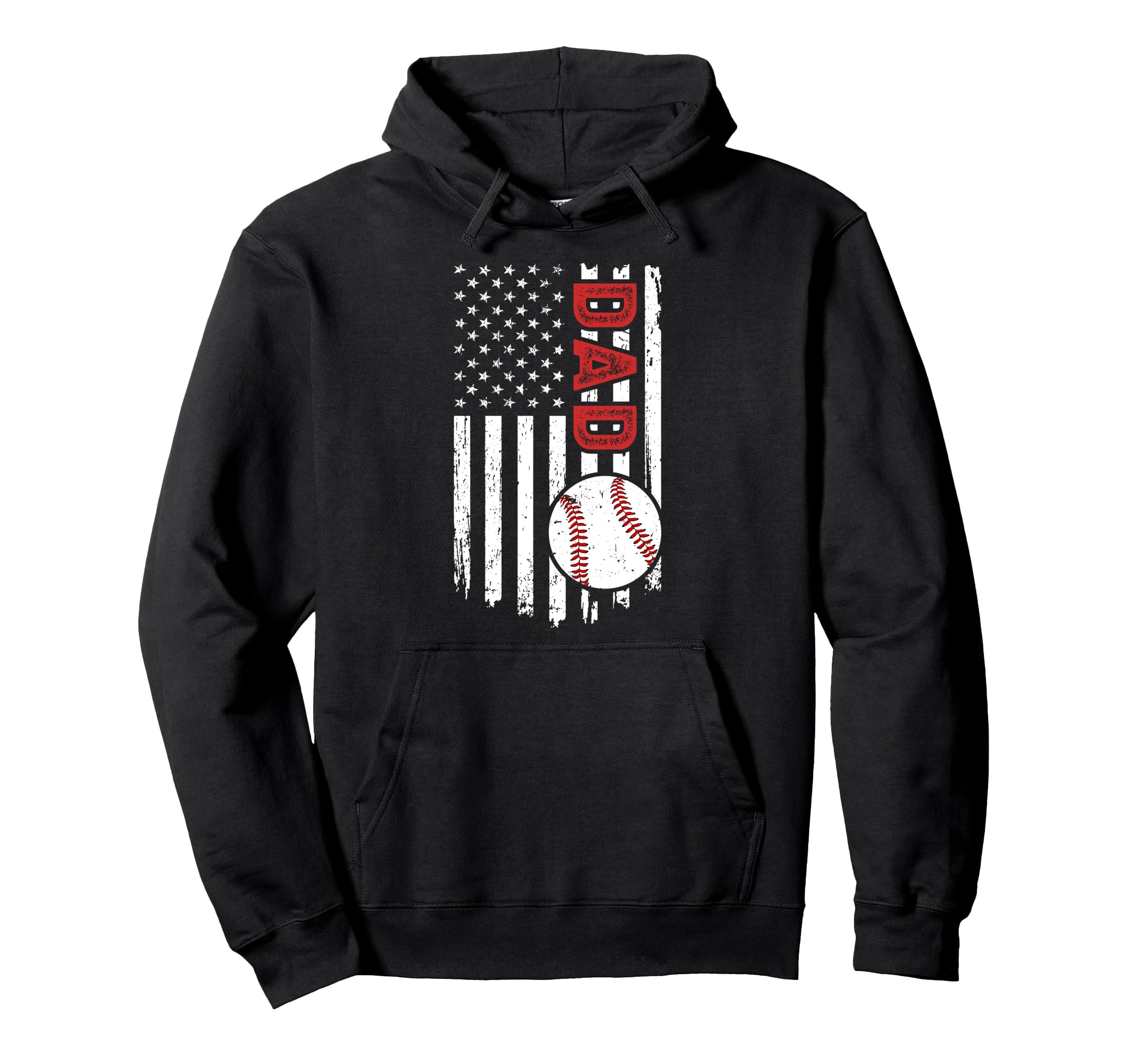 Baseball Dad Us Flag Dad Baseball Hoodie - Novelty Apparel Men Women - T-Shirt, Sweatshirt, Hoodie