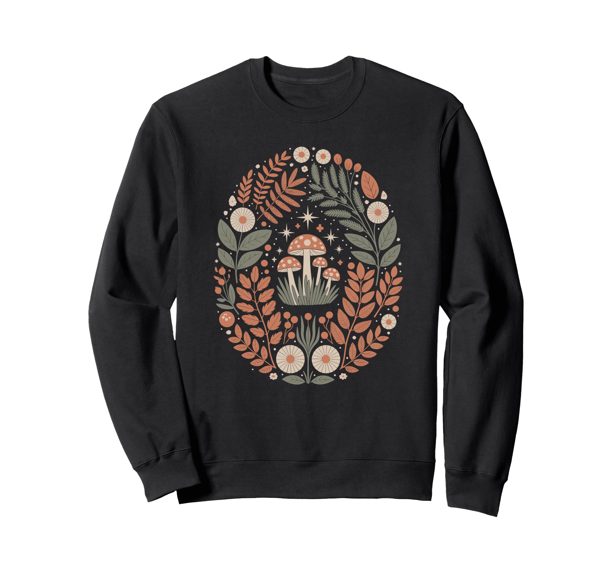 70S Mushroom Hippie Boho Aesthetic Sweatshirt - Graphic Print Unisex - T-Shirt, Sweatshirt, Hoodie