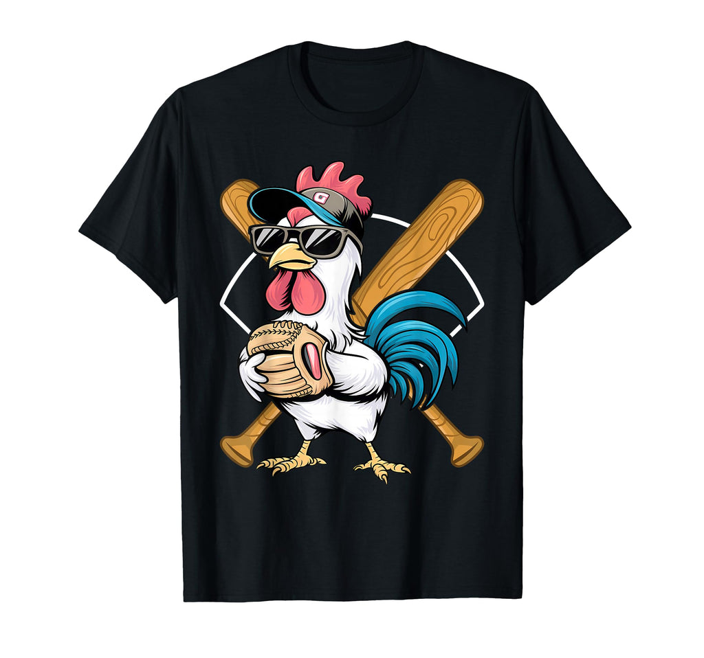 Baseball Player Chicken Pitcher T-Shirt - Casual Everyday Wear Unisex - T-Shirt, Sweatshirt, Hoodie
