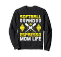 Softball Baseball Mom Player Coffee Sweatshirt - Graphic Print Men Women - T-Shirt, Sweatshirt, Hoodie