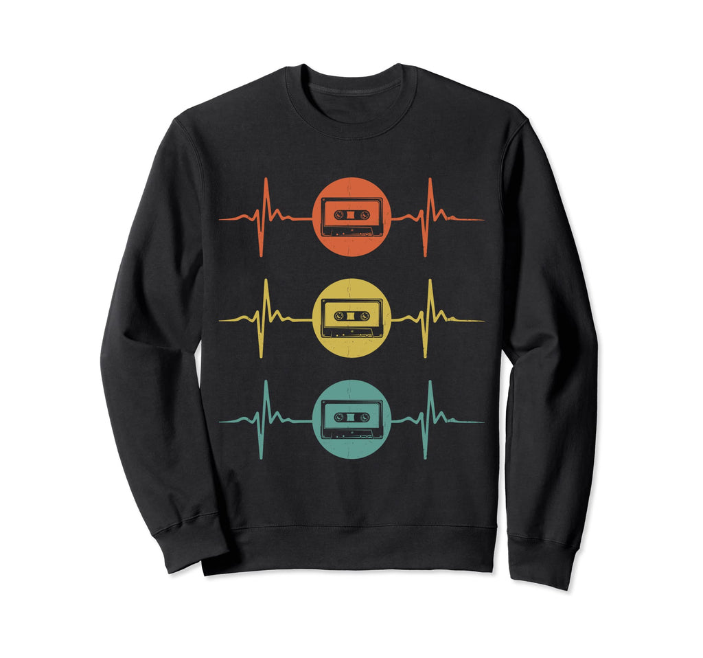 Heart Pulse Tape Cassette Music Sweatshirt - Trendy Graphic Unisex - T-Shirt, Sweatshirt, Hoodie