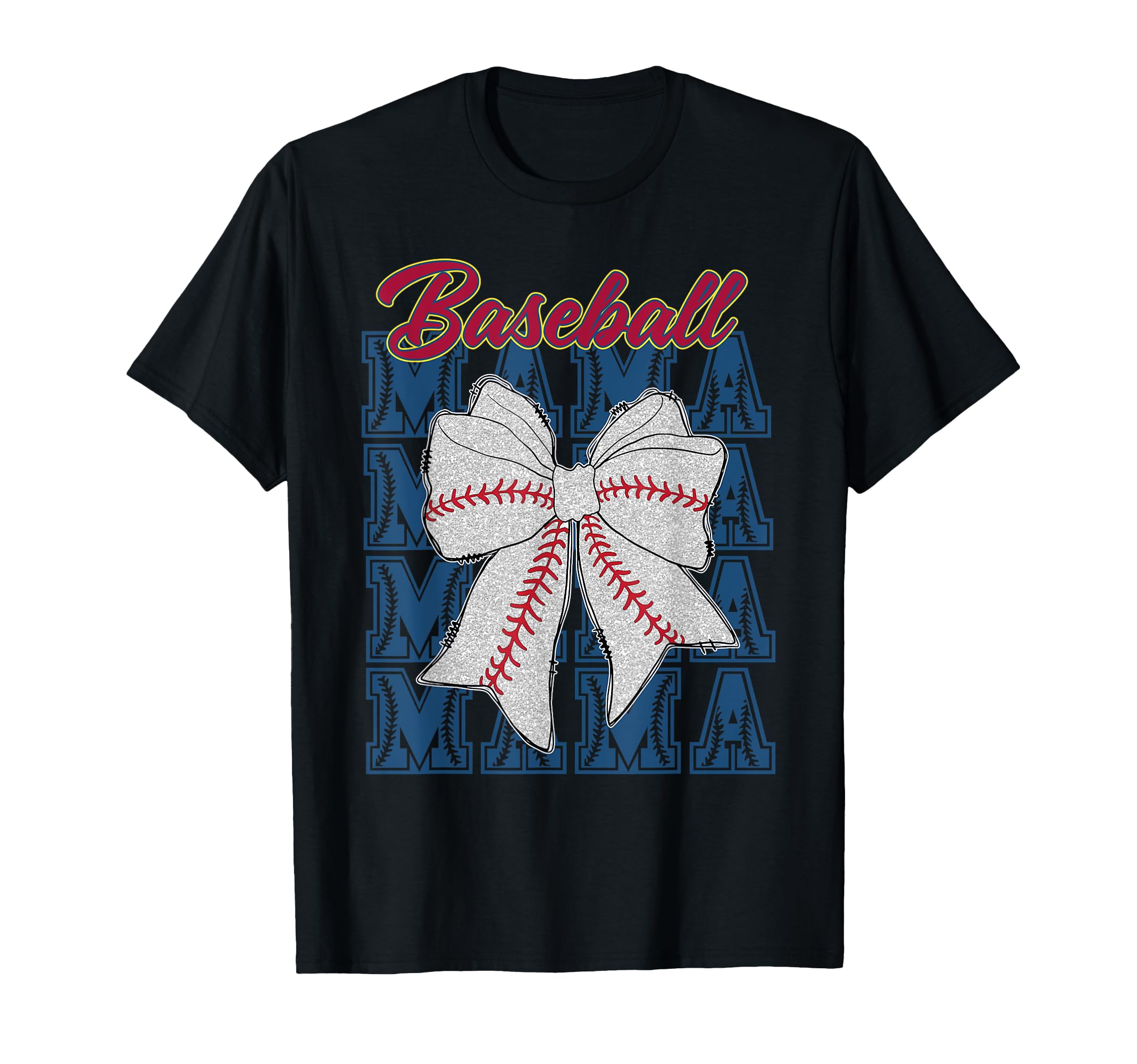 Baseball Mama Coquette Bow Game T-Shirt - Casual Everyday Wear Men Women - T-Shirt, Sweatshirt, Hoodie