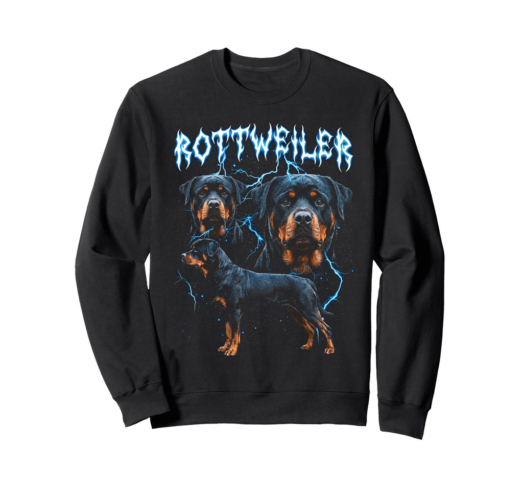 Rottweiler 90S Heavy Metal Dog Sweatshirt - Minimalist Print Men Women - T-Shirt, Sweatshirt, Hoodie