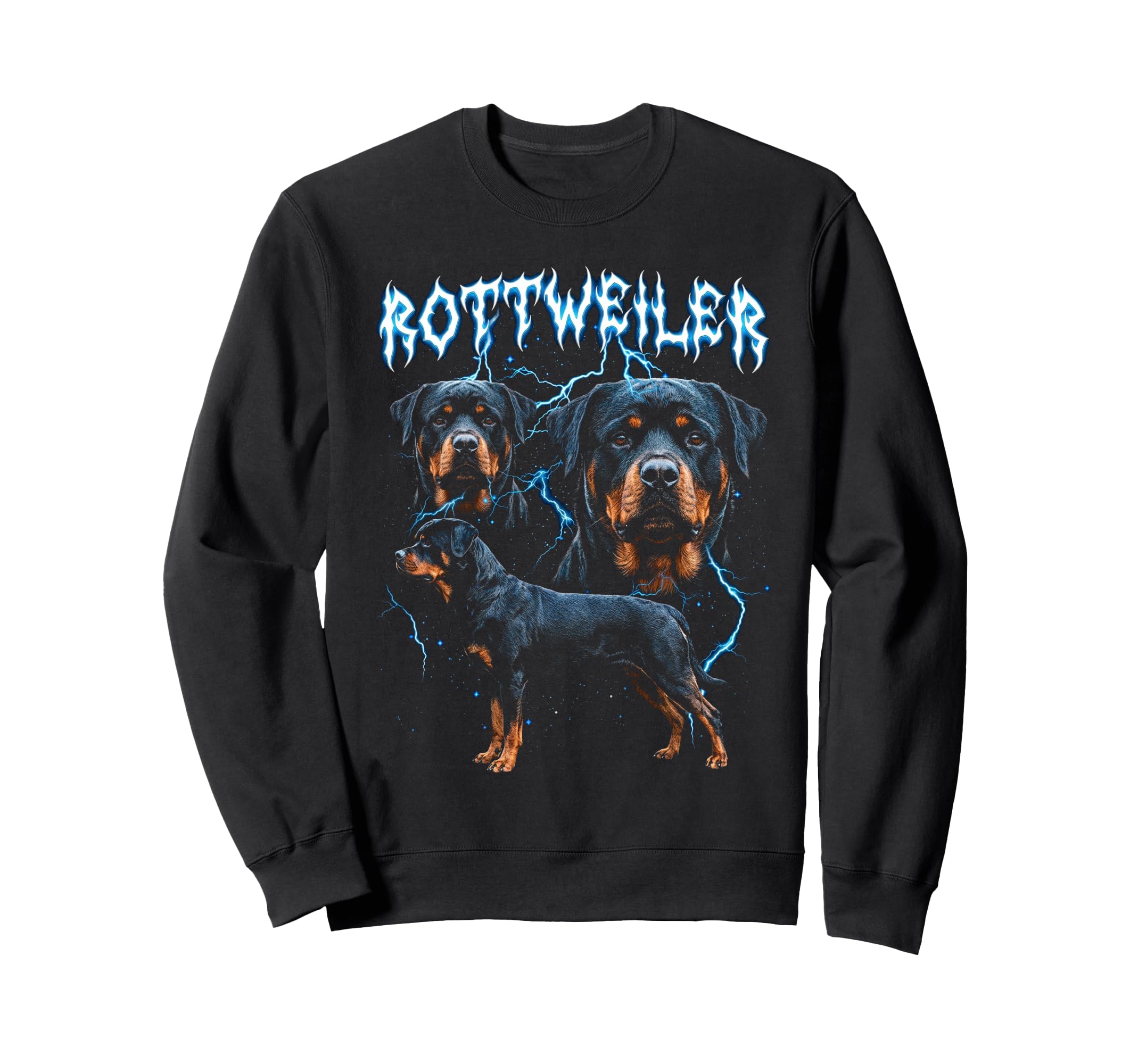 Rottweiler 90S Heavy Metal Dog Sweatshirt - Minimalist Print Men Women - T-Shirt, Sweatshirt, Hoodie