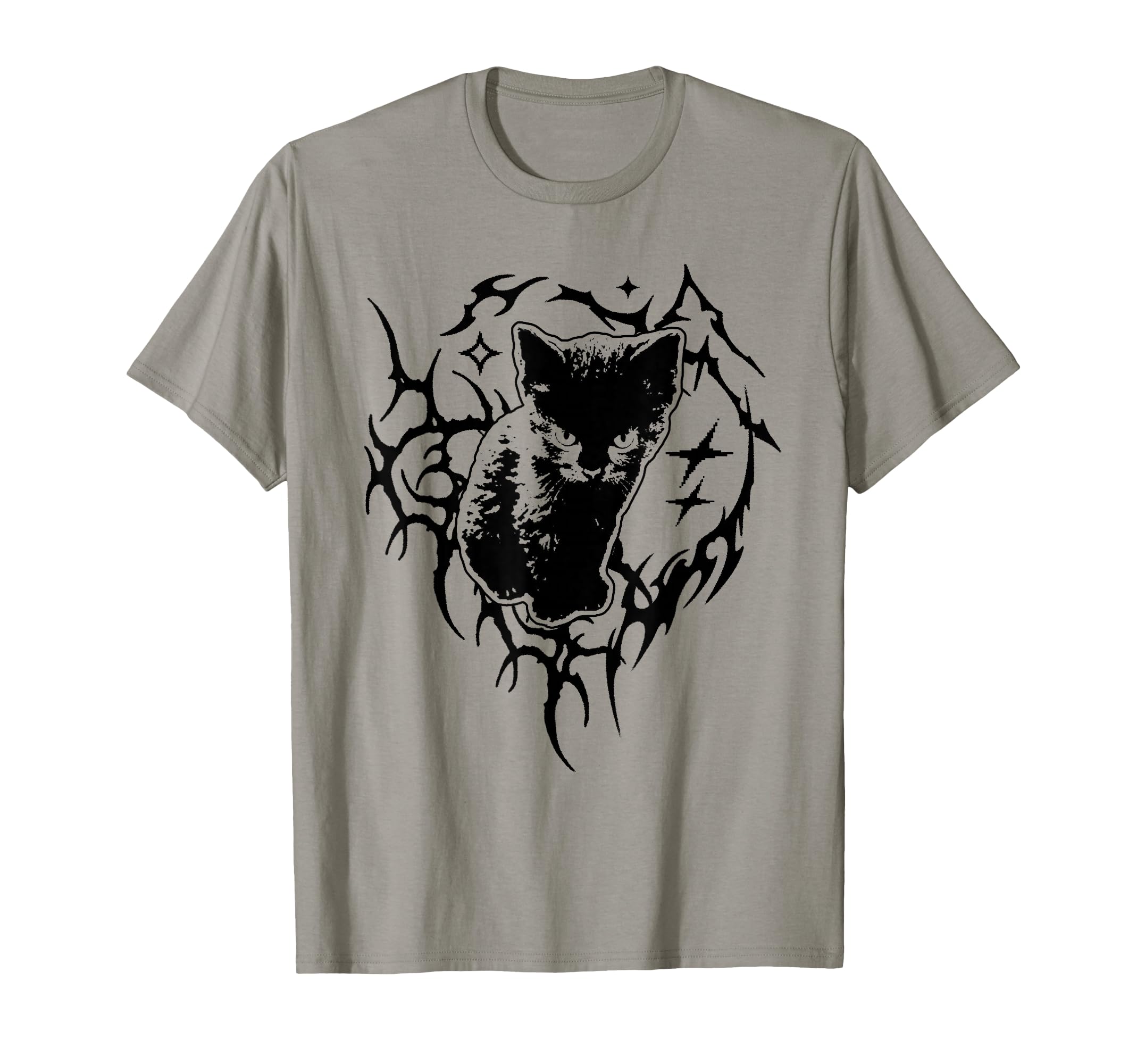 Y2K Cat Emo Goth 90S 2000S Grunge T-Shirt - Minimalist Print for Adults - T-Shirt, Sweatshirt, Hoodie