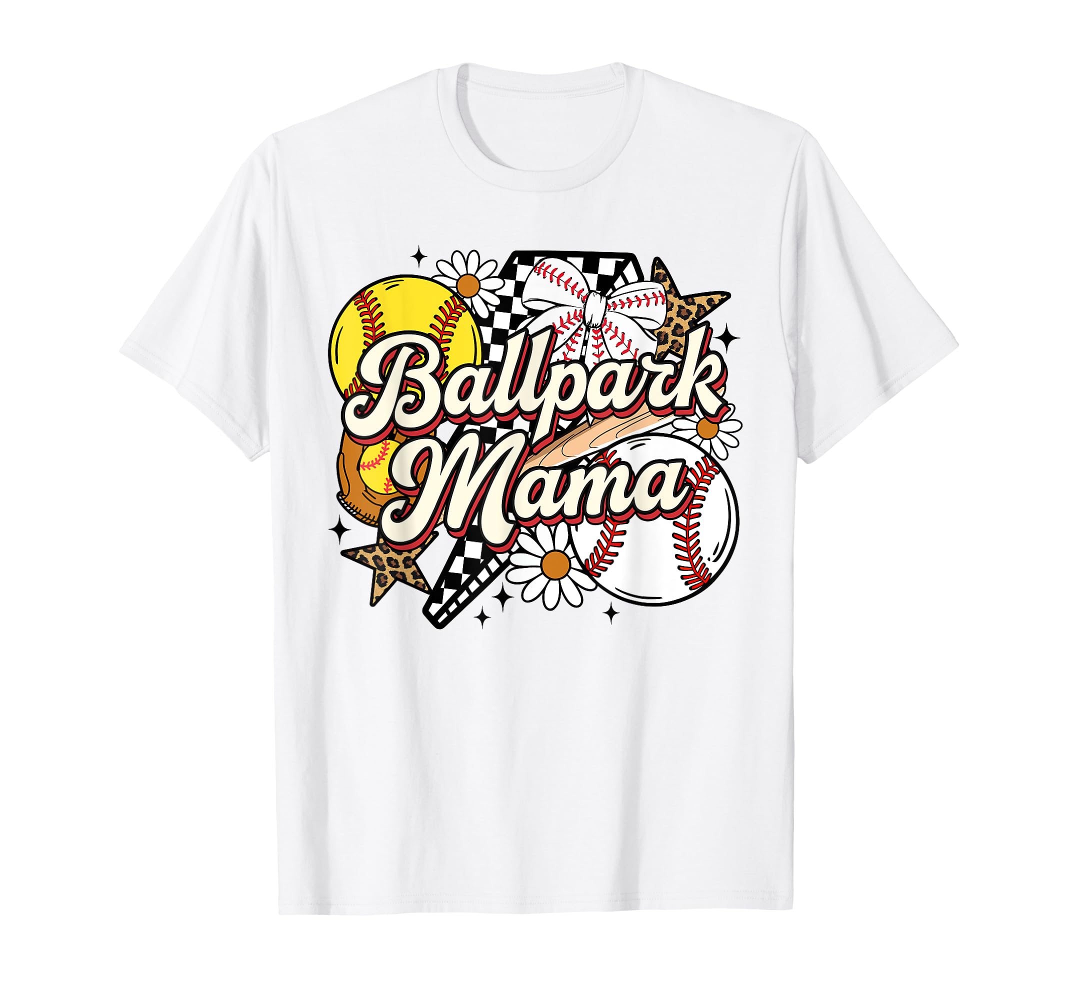 Ballpark Mama Funny Leopard Baseball T-Shirt - Casual Everyday Wear Unisex - T-Shirt, Sweatshirt, Hoodie
