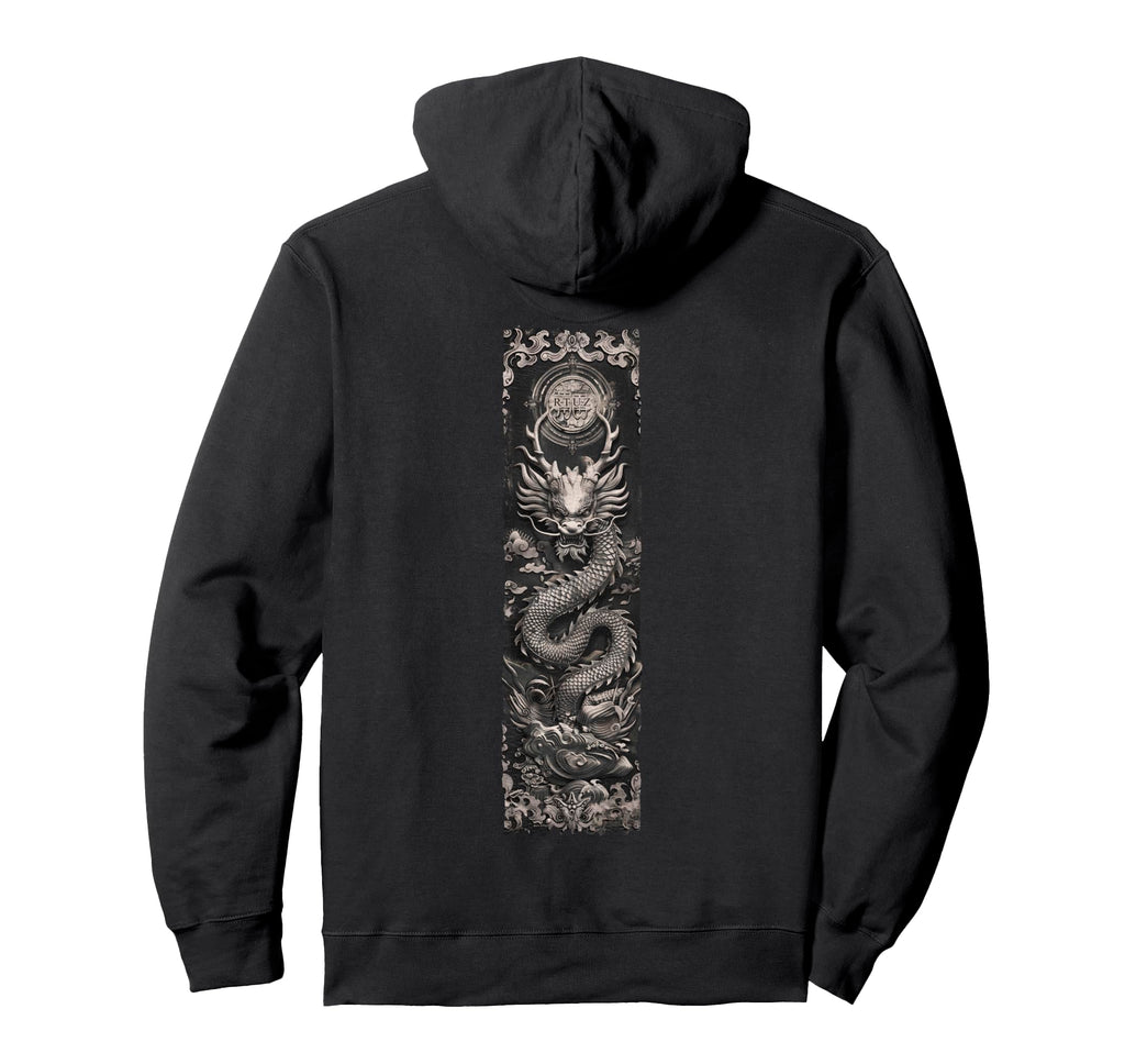 Aesthetic Back Dragon Y2K Streetwear Hoodie - Aesthetic Graphic for Adults - T-Shirt, Sweatshirt, Hoodie