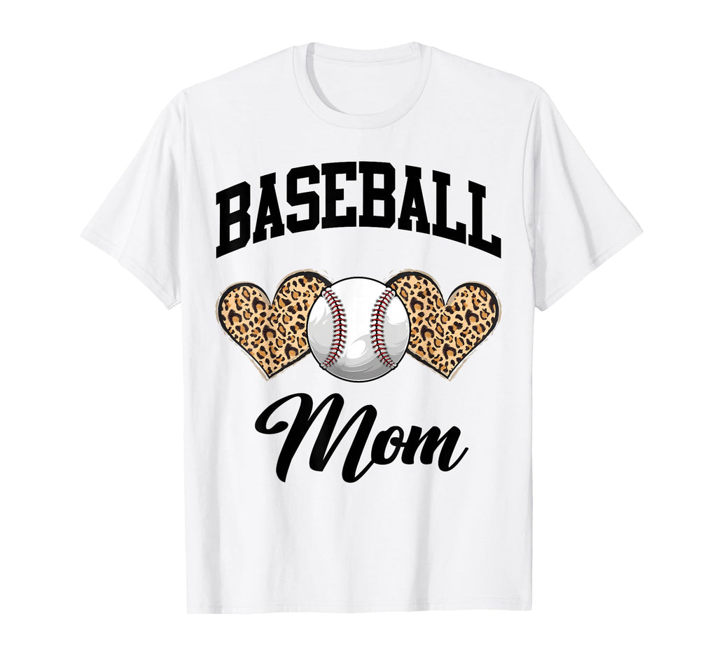 Baseball Leopard Heart Baseball Mom T-Shirt - Trendy Graphic for Adults - T-Shirt, Sweatshirt, Hoodie