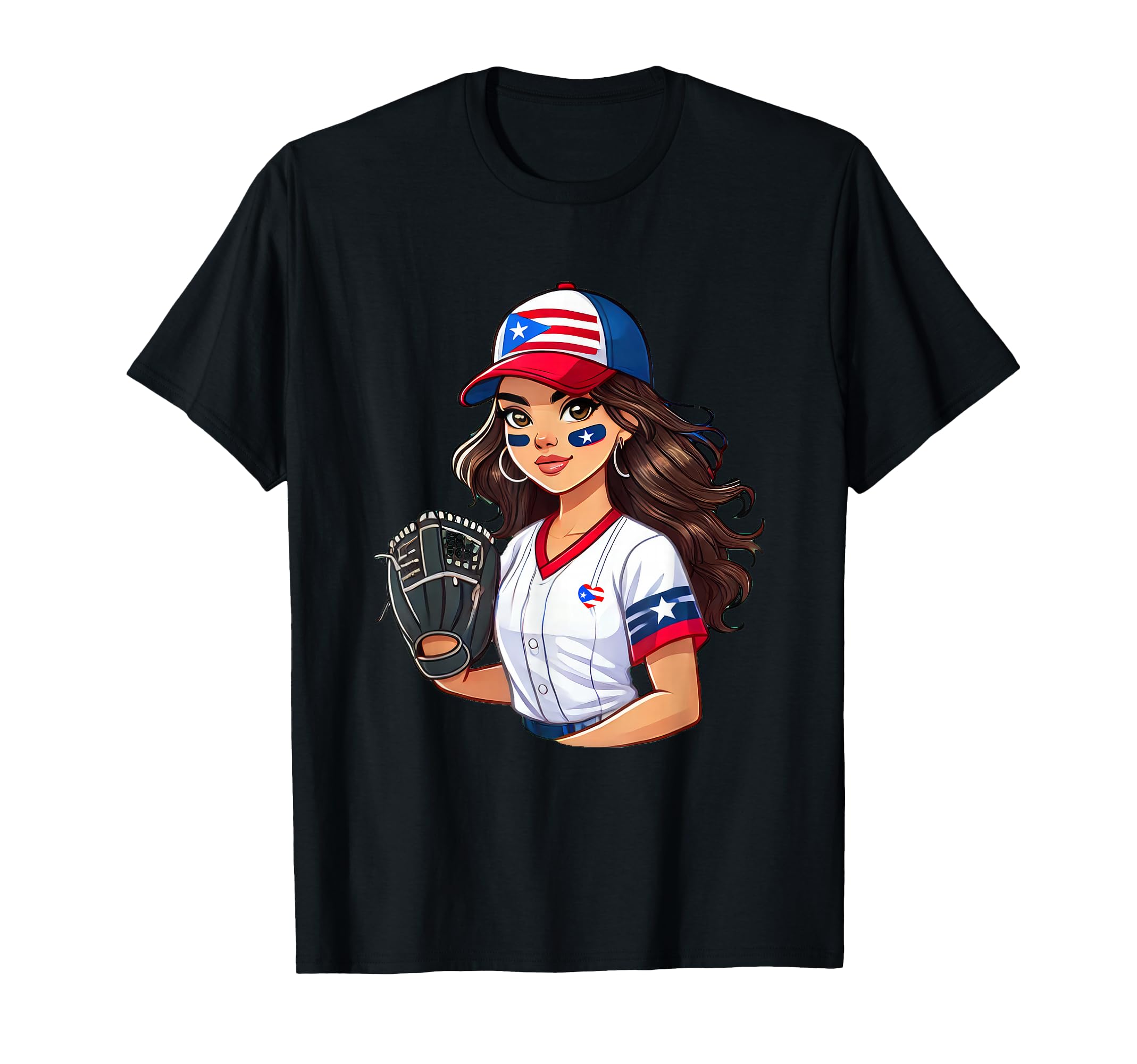 Puerto Rico Softball Womens T-Shirt - Aesthetic Graphic for Adults - T-Shirt, Sweatshirt, Hoodie