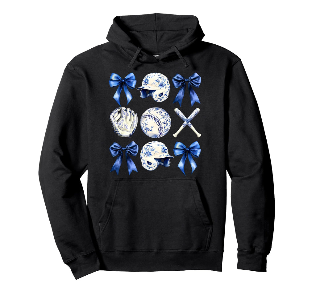 Baseball Coquette Bow Baseball Mama Hoodie - Novelty Apparel Men Women - T-Shirt, Sweatshirt, Hoodie