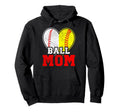 Ball Mom Baseball Softball Player Baller Hoodie - Graphic Print Unisex - T-Shirt, Sweatshirt, Hoodie