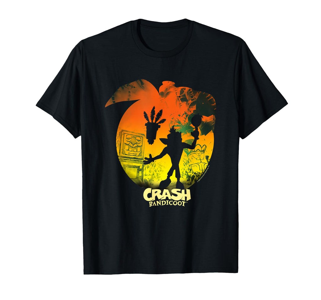 Crash Bandicoot Aku Aku Silhouettes T-Shirt - Aesthetic Graphic for Adults - T-Shirt, Sweatshirt, Hoodie