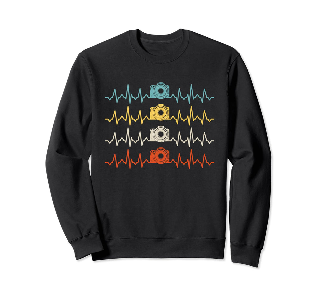 Heartbeat Photography Camera Sweatshirt - Custom Art Print for Adults - T-Shirt, Sweatshirt, Hoodie